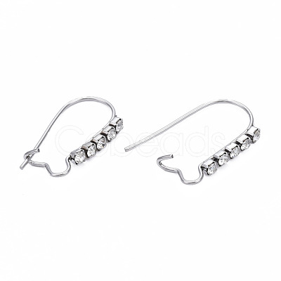 304 Stainless Steel Hoop Earrings Findings Kidney Ear Wires STAS-N092-138C-01-1