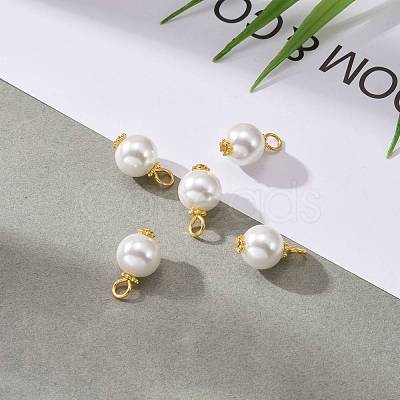 Eco-Friendly Dyed Glass Pearl Pendants PALLOY-JF00740-03-1