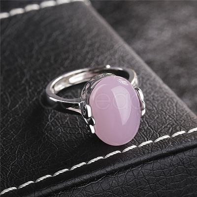 Oval Synthetic Red Corundum Adjustable Ring FIND-PW0021-04A-1