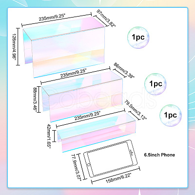 Iridescent Acrylic Display Risers ODIS-WH0048-01-1