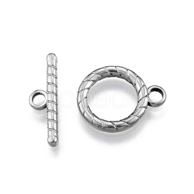 Non-Tarnish 201 Stainless Steel Toggle Clasps STAS-N099-36-1