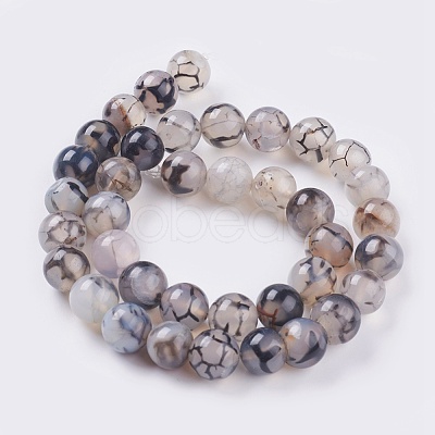 Round Natural Dragon Veins Agate Beads Strands X-G-S124-10mm-1