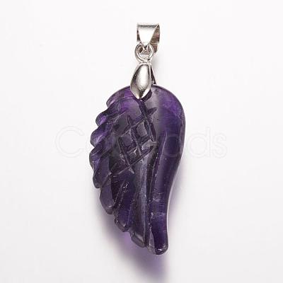 Natural Amethyst Pendants G-E339-02E-1