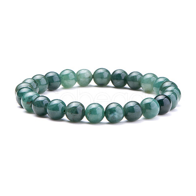 SUNNYCLUE Natural Jadeite Round Beads Stretch Bracelets BJEW-PH0001-8mm-10-1