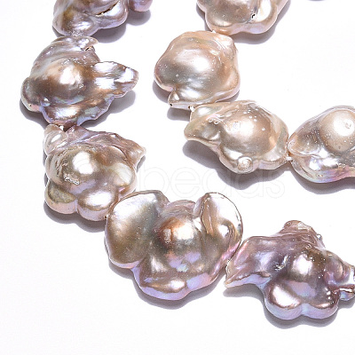 Baroque Natural Nucleated Keshi Pearl Beads Strands PEAR-S020-A02-1