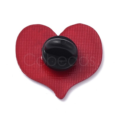 Alloy Enamel Heart Brooches JEWB-K004-45-1