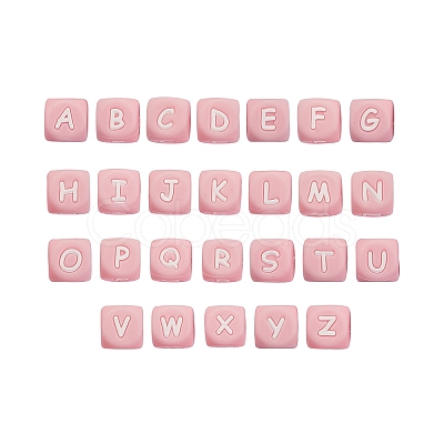 26Pcs 26 Style Silicone Alphabet Beads for Bracelet or Necklace Making SIL-SZ0001-01B-1