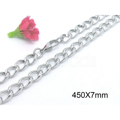 Tarnish Resistant 304 Stainless Steel Twisted Chain Curb Chain Necklaces NJEW-V0323-07-1