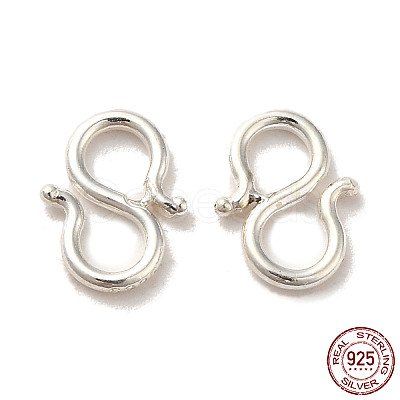 925 Sterling Silver S Shape Clasps STER-K177-07B-S-1