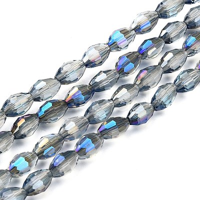 Electroplate Glass Beads Strands EGLA-J013-4x6mm-H03-1