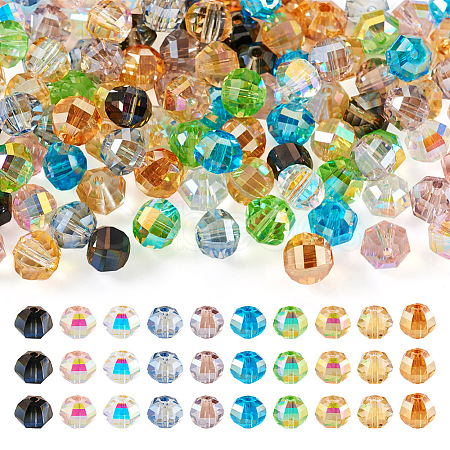 100Pcs 10 Style Electroplate Transparent Glass Beads EGLA-TA0001-45-1