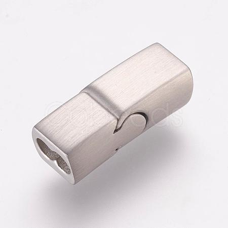 304 Stainless Steel Magnetic Clasps with Glue-in Ends STAS-K145-31P-1