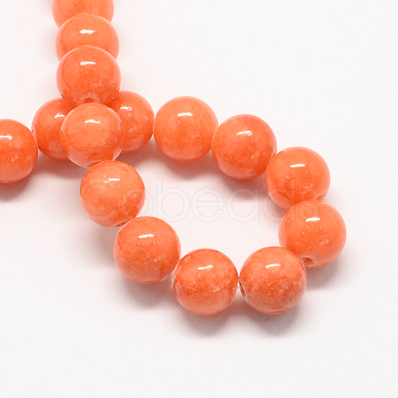 Natural Dyed Yellow Jade Gemstone Bead Strands X-G-R271-8mm-Y31-1