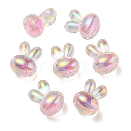 UV Plating Rainbow Iridescent Acrylic Beads PACR-E001-05H-1