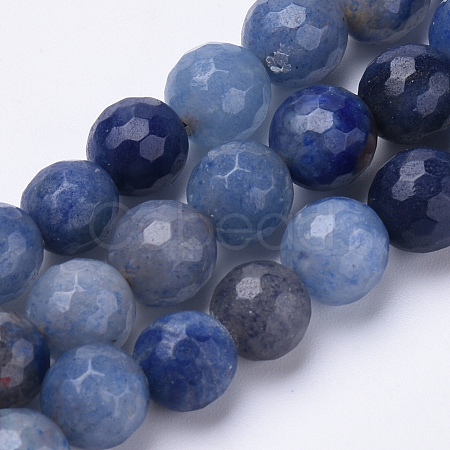 Dyed Natural Blue Aventurine Beads Strands G-S281-11-10mm-1