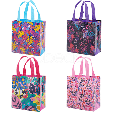 Gorgecraft 8Pcs 4 Styles Non-Woven Fabric Reusable Folding Gift Bags with Handle ABAG-GF0001-19B-1
