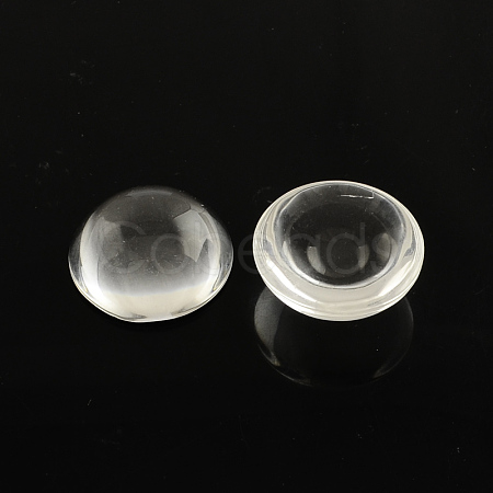 Transparent Half Round Glass Cabochons GGLA-R027-20mm-1