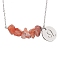 Natural South Red Agate Chip & Constellation Pendant Necklaces, 304 Stainless Steel Cable Chains Necklaces, Stainless Steel Color, Leo, 16.93 inch(43cm)