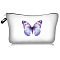 Butterfly Pattern Polyester Cosmetic Bag, Ladies' Large Capacity Travel Storage Bag, Plum, 18~21x13.5cm