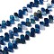 Dyed Natural Agate Beads Strands, Top Drilled Beads, Teardrop, Marine Blue, 7.5~8x5~5.5x2.5~3mm, Hole: 1mm, about 112pcs/strand, 15.3 inch(38.9cm)