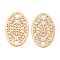 Long-Lasting Plated Brass Connector Charms, Hollow Oval Links, Light Gold, 13x8.5x0.3mm, Hole: 1.5mm