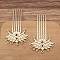 Ancient Style Hanfu Alloy Alligator Hair Clips for Women, Flower, Light Gold, 61x38mm