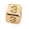 Brass Micro Pave Cubic Zirconia Beads, Cube with Number, Clear, Golden, Num.3, 8.5x8.5x8.5mm, Hole: 3.5mm