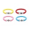 4Pcs 4 Colors Polymer Clay Heishi Surfer Stretch Bracelets Set, Alloy Hamsa Hand with Lampwork Evil Eye Preppy Bracelets for Women, Mixed Color, Inner Diameter: 2 inch(5cm), 1Pc/color