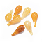 Natural Yellow Aventurine Pendants, Flower, 22~24x10~11mm, Hole: 0.8mm