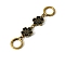 Flower Alloy Enamel Bag Extender Chains, with Ring Clasps, for Bag Straps Replacement Accessories, Antique Golden, Black, 130mm