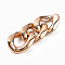 UV Plating Acrylic Linking Rings, Quick Link Connectors, for Curb Chains Jewelry Making, Twist Oval, Rose Gold, 27x22x10mm, Inner Diameter: 15x10mm