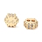 Brass Clear Cubic Zirconia Bead, Gear, Real 18K Gold Plated, 6.8x7x3mm, Hole: 1.4mm