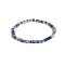 Natural Blue Spot Jasper Bead Stretch Bracelets, with Alloy Beads, Column, Inner Diameter: 5cm