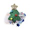 Christmas Theme Glitter Felt Fabric Alligator Hair Clip, with Iron Clip, Christmas Tree, 83x81x14mm