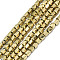 Electroplate Non-magnetic Synthetic Hematite Beads, Nickel Free & Lead Free Strands, Faceted, Real 18K Gold Plated, 3x2.5x2.5mm, Hole: 0.5mm, about 132~134pcs/strand, 15.75 inch(40cm)