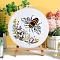 DIY Flower & Bee Pattern Embroidery Kits for Starter, Including Printed Fabric, Embroidery Thread & Needles, Embroidery Hoops, Instruction, Colorful, 200mm