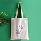 DIY Canvas Bag 3D Embroidery Kits, Including Printed Cotton Fabric, Embroidery Thread & Needles, Butterfly Pattern, 400x360mm