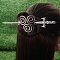 Antique Silver Viking Hair Sticks Hair Pin, Ladies Retro Hair Accessory, Rose Sword Hair Sticks, Cross, 180mm