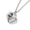 Brass Pendant Necklaces, with Iron Rolo Chains, Heart, 31.97 inch(81.2cm), Pendant: 27.5x28x18mm