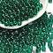 Transparent Colours Glass Seed Beads, Round, Dark Green, 4.5x4mm, Hole: 1mm, about 5000pcs/pound