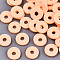 Handmade Polymer Clay Beads, for DIY Jewelry Crafts Supplies, Disc/Flat Round, Heishi Beads, Light Salmon, 8x1mm, Hole: 2mm, about 650pcs/50g