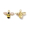 Alloy Enamel Pendants, Light Gold, Bees Charms, Black, 12x14.5x4mm, Hole: 1.2mm