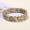 Natural Dalmatian Jasper Oval Bead Stretch Bracelets for Men Women, Inner Diameter: 2-3/8 inch(6cm)