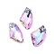 Electroplated Glass Pendants, Back Plated, Faceted, Polygon, Plum, 19x11x5mm, Hole: 1.2mm