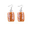 Resin Food Model Dangle Earrings, Jewely for Women, Orange, Rectangle, 48mm