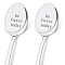 Stainless Steel Spoons Set, Including 2 Spoons with Word, Stainless Steel Color, Word, 196x32mm, 2pcs/set