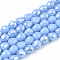 Opaque Glass Beads Strands, AB Color Plated, Faceted, Teardrop, Cornflower Blue, 4.5x4.5mm, Hole: 1mm, about 99~101pcs/strand, 17.64 inch~18.03 inch(44.8cm~45.8cm)