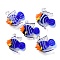 Handmade Lampwork Pendants, Fish Charms, Blue, 16.5x38x11.5mm, Hole: 2.5mm