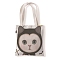 Cat Pattern Canvas Women's Tote Bags, Shoulder Bags for Shopping, Rectangle, White, 37x33cm