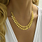 Fashionable Vintage Brass Women's Coin Tassel Necklaces, Real 18K Gold Plated, 17.72 inch(45cm)